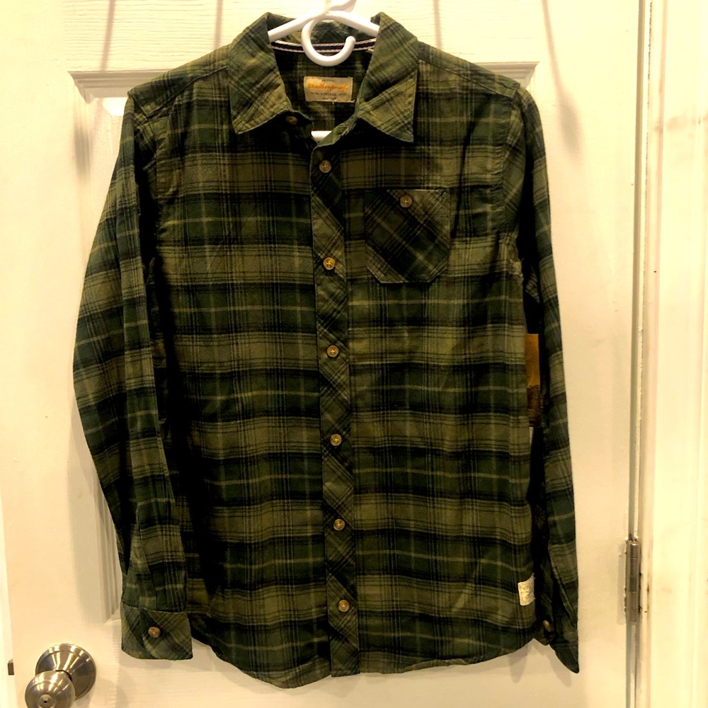Weatherproof Vintage Olive Flannel Shirt L
